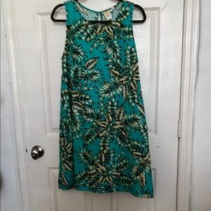 C&C women linen Tropical Print Sleeveless Dress size L